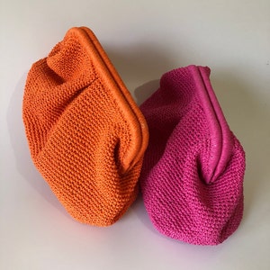 Small Raffia Clutch Bag For Women, Straw Knitted Raffia Pouch Bag, Woven Summer Wedding Clutch Bag