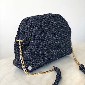 Wedding Knitted Purse, Evening Luxury Clutch Bag For Women, Pouch Clutch Bag With Hidden Metal Locked