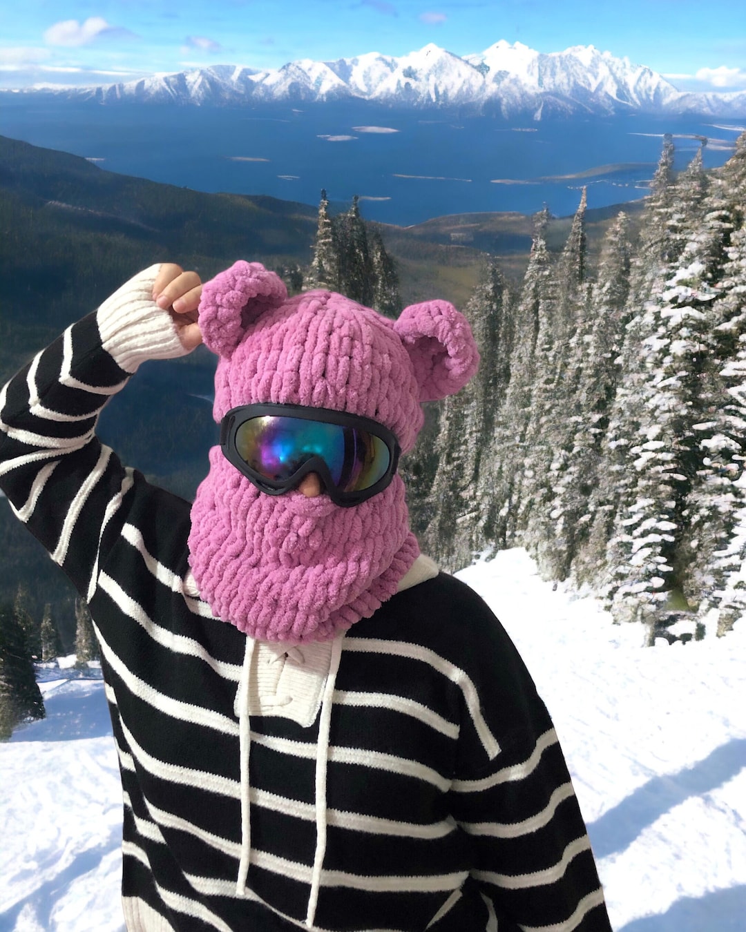 Teddy Bear Balaclava Mask Knitted Balaclava Unisex Animal Etsy