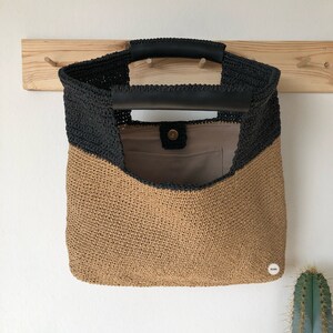 Straw Beach Shoulder Bag, Crochet Woven Raffia Large Tote Bag, Summer Straw Tote Bag