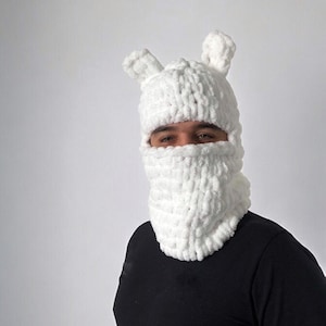 Gestrickte Balaclava Maske, Tier Maske, Festival Maske, Skihelm Schutz, Gehäkelte Balaclava, Balaclava Hut