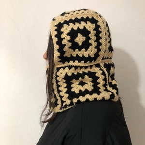 Pasamontañas colorido de crochet para mujer, gorro con capucha y pasamontañas tejido a mano, pasamontañas de crochet, regalo de Navidad