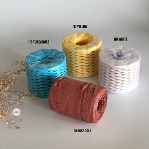 Raphia haut de gamme, 30 couleurs, fil de raphia, fil à papier, lavable, modèle de sac en raphia, fil, raphia, fil de raphia à crocheter, 250 g 310 m, pochette image 8