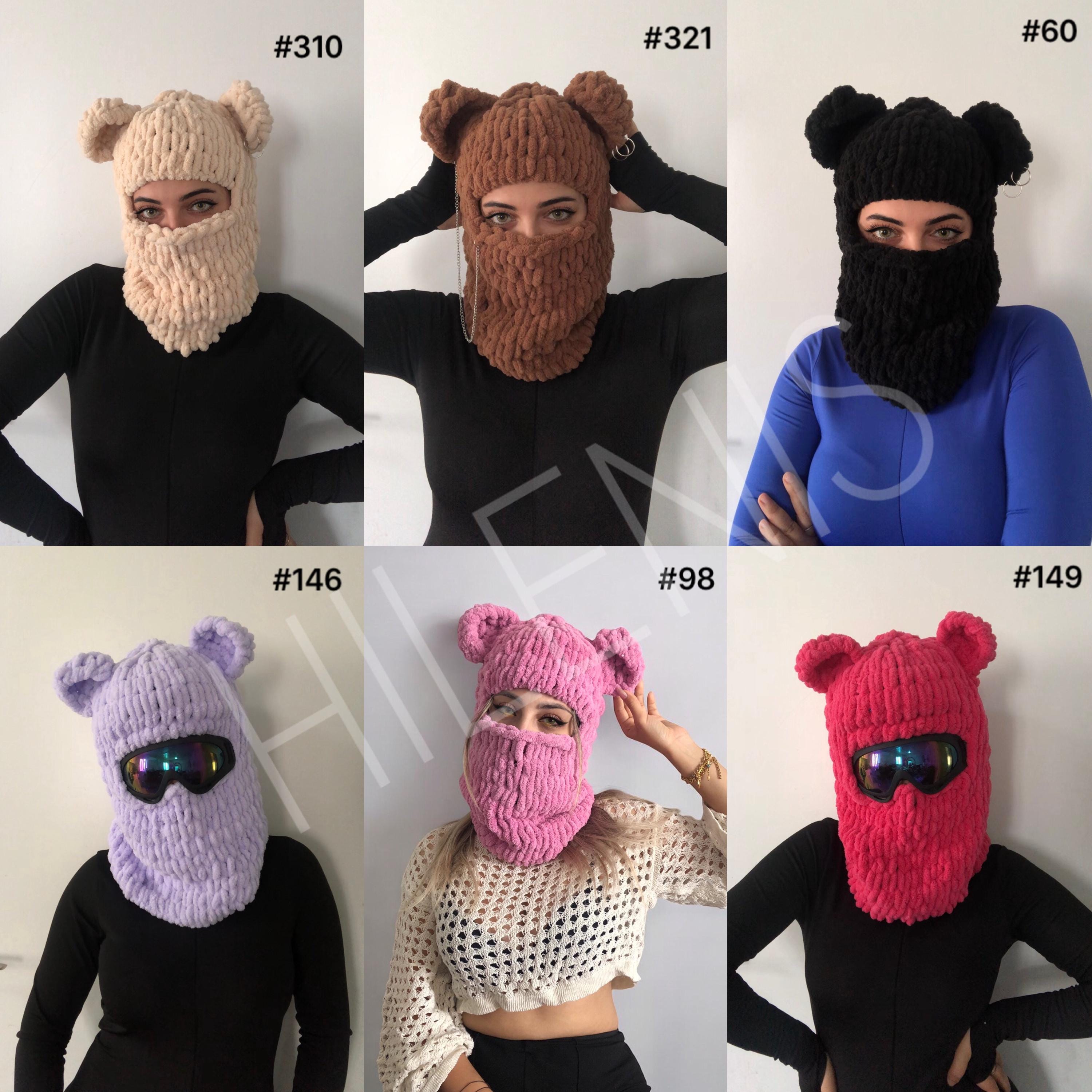 Chic Black Bear Ear Knit Balaclava Bear Balaclava Brown – VETKA main image 3