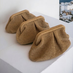 Stroh Sommer Clutch Bag, handgefertigte Raffia Beutel Clutch Bag für Frauen, Party Clutch Bag, Brautclutch Bag