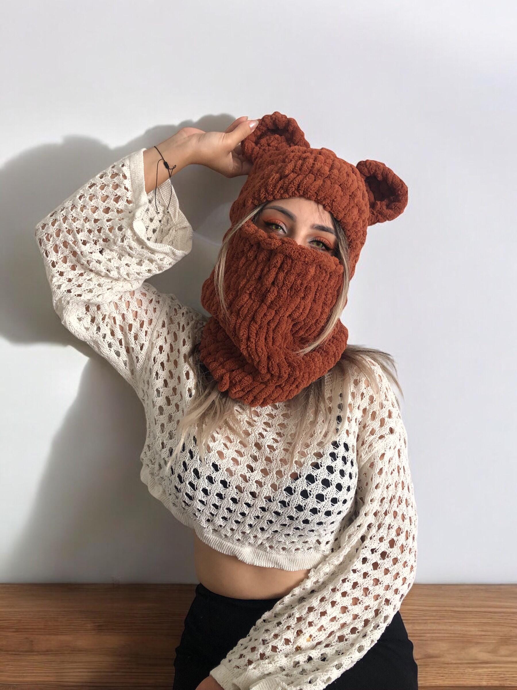 Hand Knit Wool Balaclava, Animal Balaclava, Helmet Protector, Ski