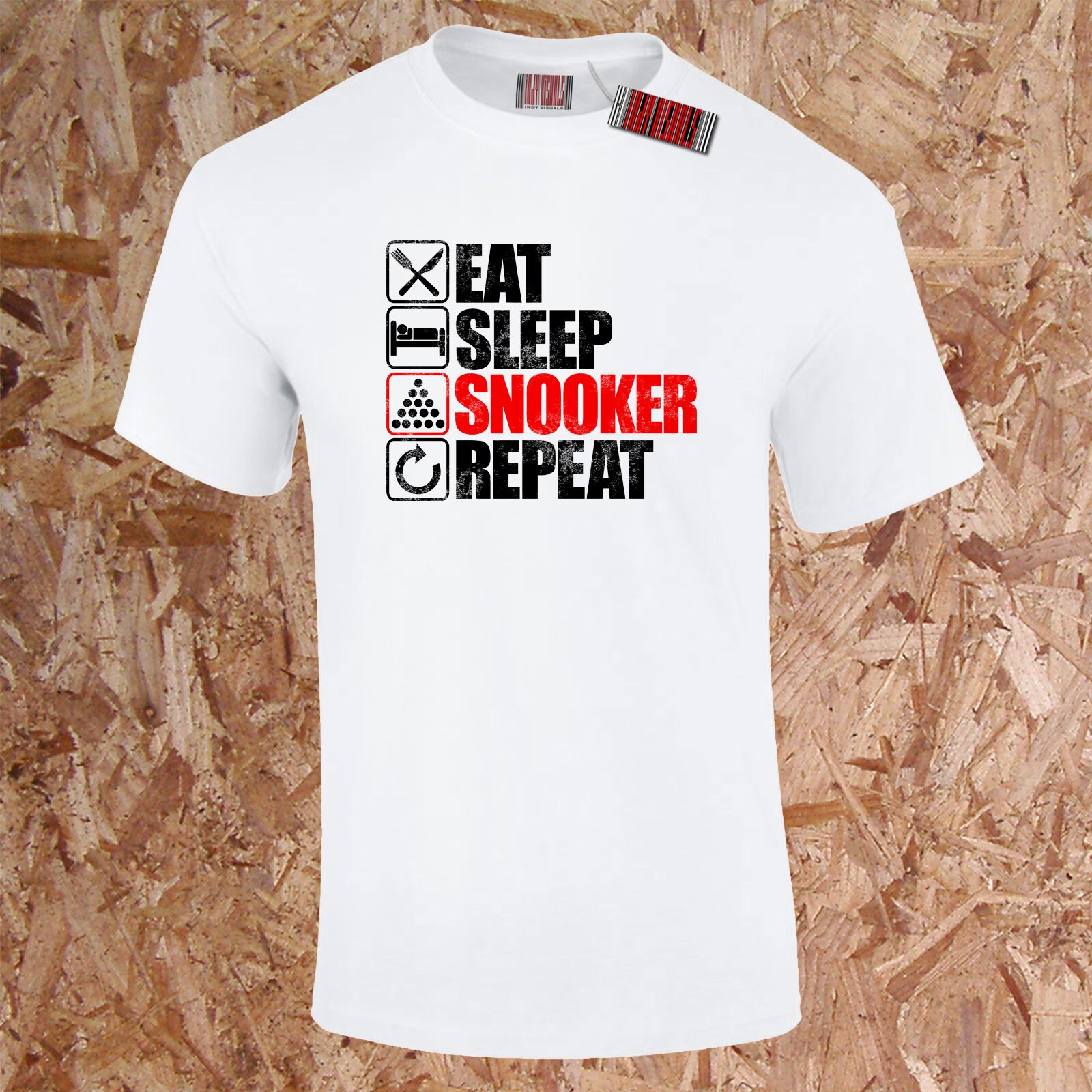 Eat Sleep Snooker Repeat T-Shirt 147 Billiards Pool Crucible Game WCS Sport Gift Personalised