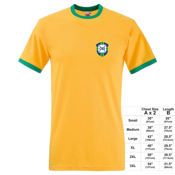 Brazil 1970 Retro Football Shirt Classic Badge Ringer T-shirt - Etsy