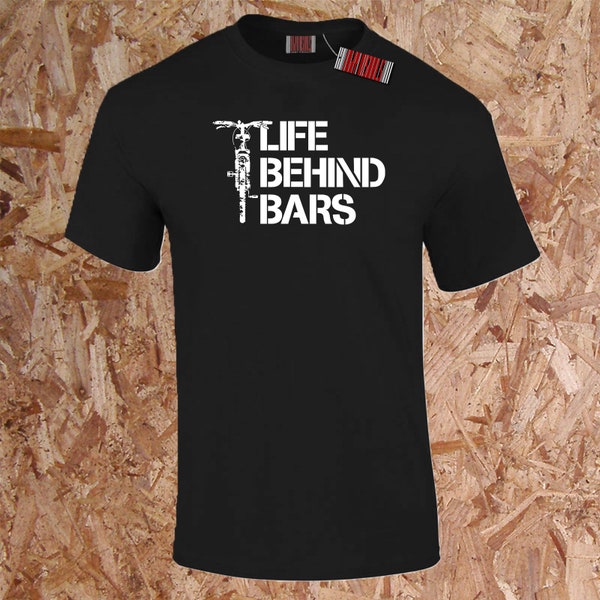 Life Behind Bars Solid Bike Cycling Parody Funny Cyclists Mountain Bicycle Sports Gift T-Shirt Personalised