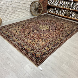 8x11 Vintage Rug - Antique Handmade Rug - Red Persian Rug - Living Room Rug - Bedroom Rug - Dining Room Rug - Oriental Rug - Special Design