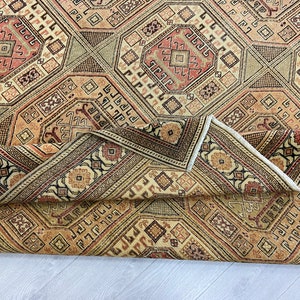 9x12 Vintage Rug, Antique Handmade Rug, Turkish Area Rug, Colorful Rug, Oushak Rug, Handwoven Rug, Anatolian Rug, Bedroom Rug, 8'5"x12'2" ft