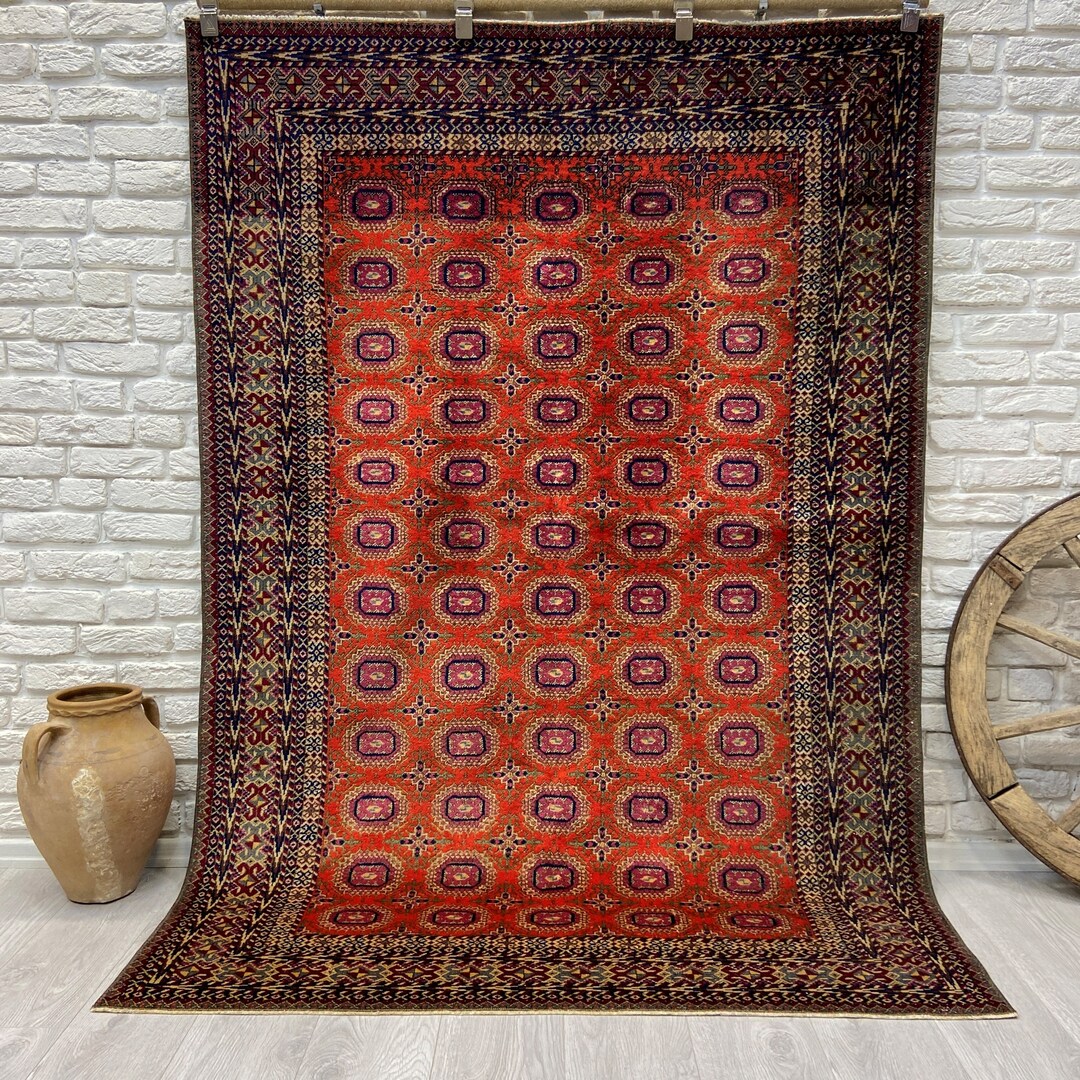 5x7 Vintage Rug Red Turkish Area Rug Kayseri Rug Antique Handmade Rug Anatolian Rug Bedroom Rug