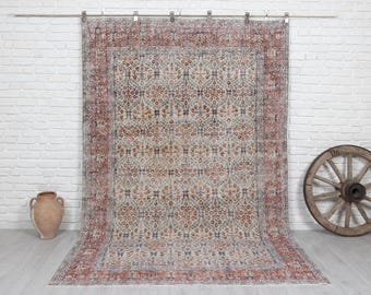 6x9 Beige Turkish Rug, Vintage Wool Carpet, Hand Knotted Anatolian Rug, Neutral Traditional Floor Decor
