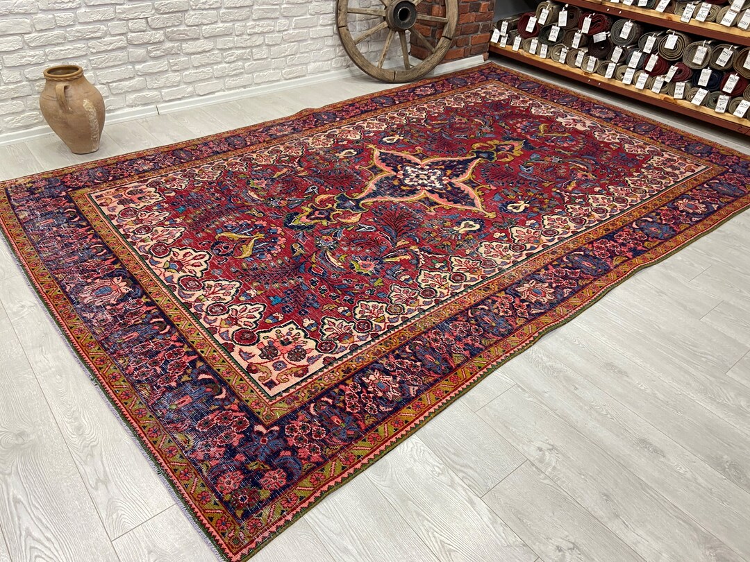 7x11 Vintage Rug / Antique Rug / Persian Rug / Etsy