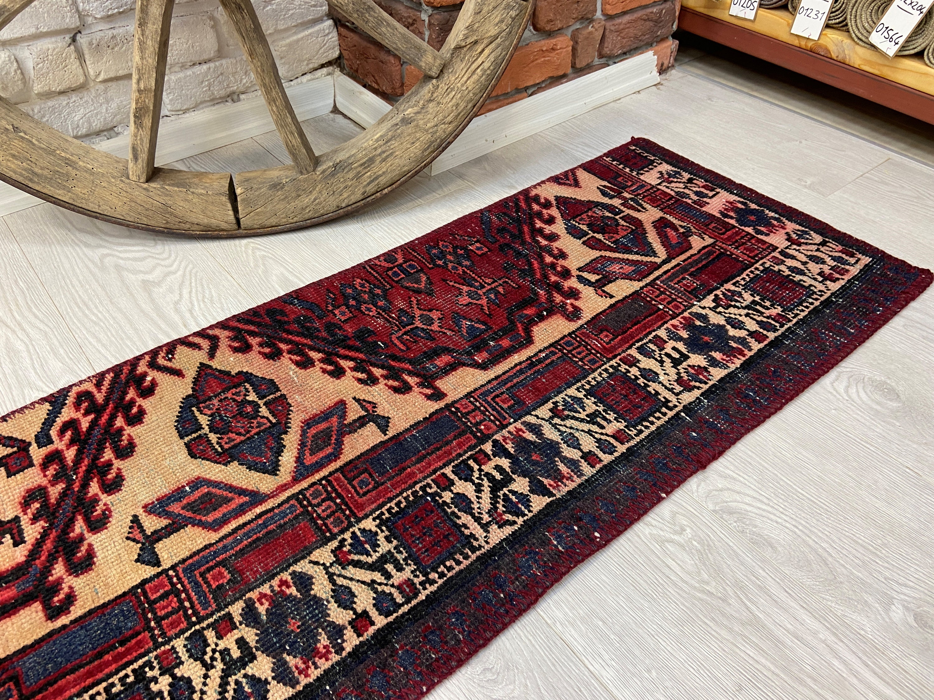 RUGKING Area Rug 2X5 Hallway Entryway Rug Taupe Vintage Persian Rug Floor  Cover Foldable Thin Rug Traditional Floral Print Indoor Mat for Bathroom