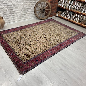 6x9 Vintage Rug - Beige Turkish Area Rug - Oushak Rug - Bedroom Rug - Living Room Rug - Antique Handmade Rug - Anatolian Rug, Distressed Rug