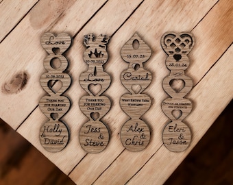 10x Personalised Oak Wood Welsh Dragon Celtic Heart Love Spoon Wedding Favours Vintage Decorations Mini Gifts from Bride and Groom Lovespoon