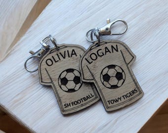 Personalised Football Shirt Keyrings: Team Player Coach Gift Set