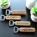 Personalised Laser Engraved Wooden Bottle Opener: Birthday Gift