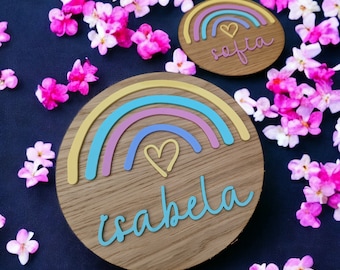 Personalised Rainbow Name Wall Decor. Door Sign. Children’s Bedroom Decor. Playroom Sign. Girls Boys Bedroom. Birthday Christmas Gift.