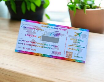 Scratch Off Aeroplane Holiday Reveal Ticket: Personalised Foil Boarding Pass