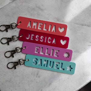 Personalised Acrylic Name Keyring: Custom Bag Tag