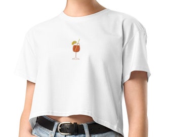 Aperol Spritz Embroidered Crop Top | Cocktail Lovers Gift Ideas | Aperitivo | Negroni