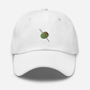Olive Hat - Manzanilla, Spanish, Pimento Stuffed Olive Dirty Martini with Toothpick Dad Hat