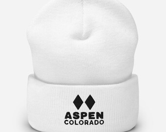 Aspen Embroidered Beanie - Aspen, Colorado Ski Double Black Diamond