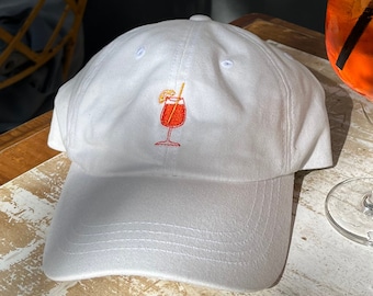 Aperol Spritz Glass (MORE COLORS) Embroidered Dad Hat | Cocktail Lovers Gift Ideas | Aperitivo