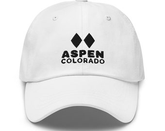 Aspen Embroidered Dad Hat - Aspen, Colorado Ski Double Black Diamond