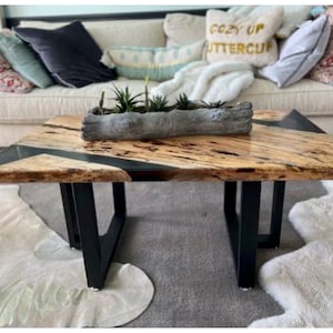 Coffee Table.  Spalted maple w/ black epoxy.