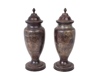 Set di 2 urne in metallo color bronzo