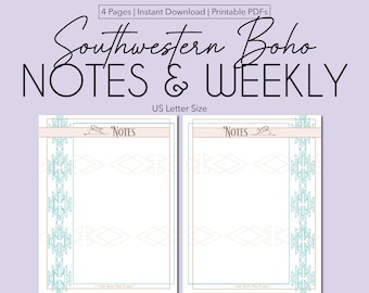 Note & Pianificatore settimanale Southwestern Boho