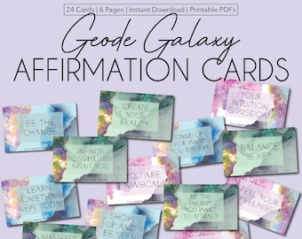 Carte di affermazione Geode Galaxy (Set di 24)