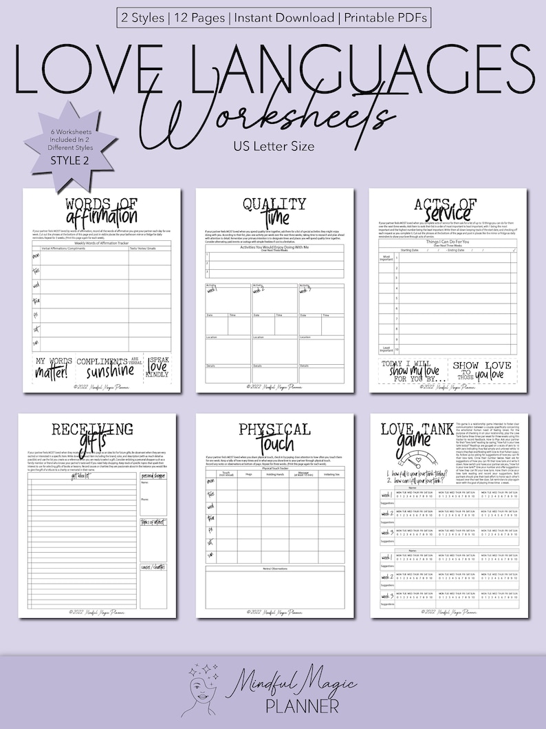 Love Languages Worksheets - Etsy