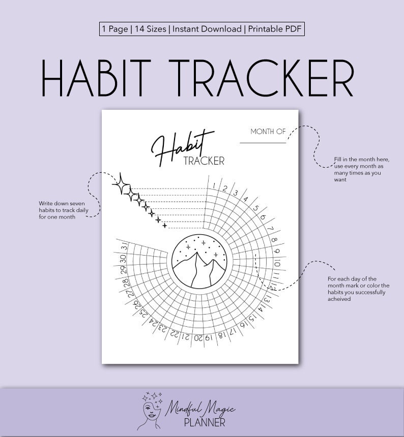 Monthly Habit Tracker Insert: Printable Planner (digital Download) - Etsy