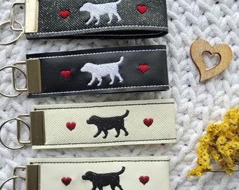 Dog keychain, lanyard, embroidered keychain, dog keychain, personalized keychain, motif 3