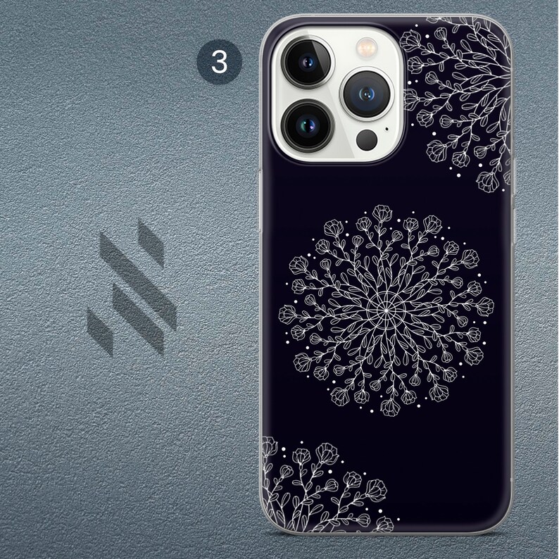 Mandala Flower Phone Case Magical Mandala Art Print for iPhone 14, 13, 12, 11, XR, XS, 8, 7, Samsung S10, S20, S21, A13, A33, A53 Huawei P40 3