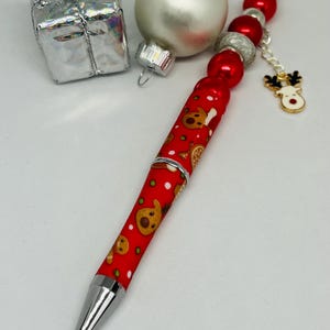 Roter Rentier Perlenkugelschreiber perfekt als Weihnachtsgeschenk geeignet