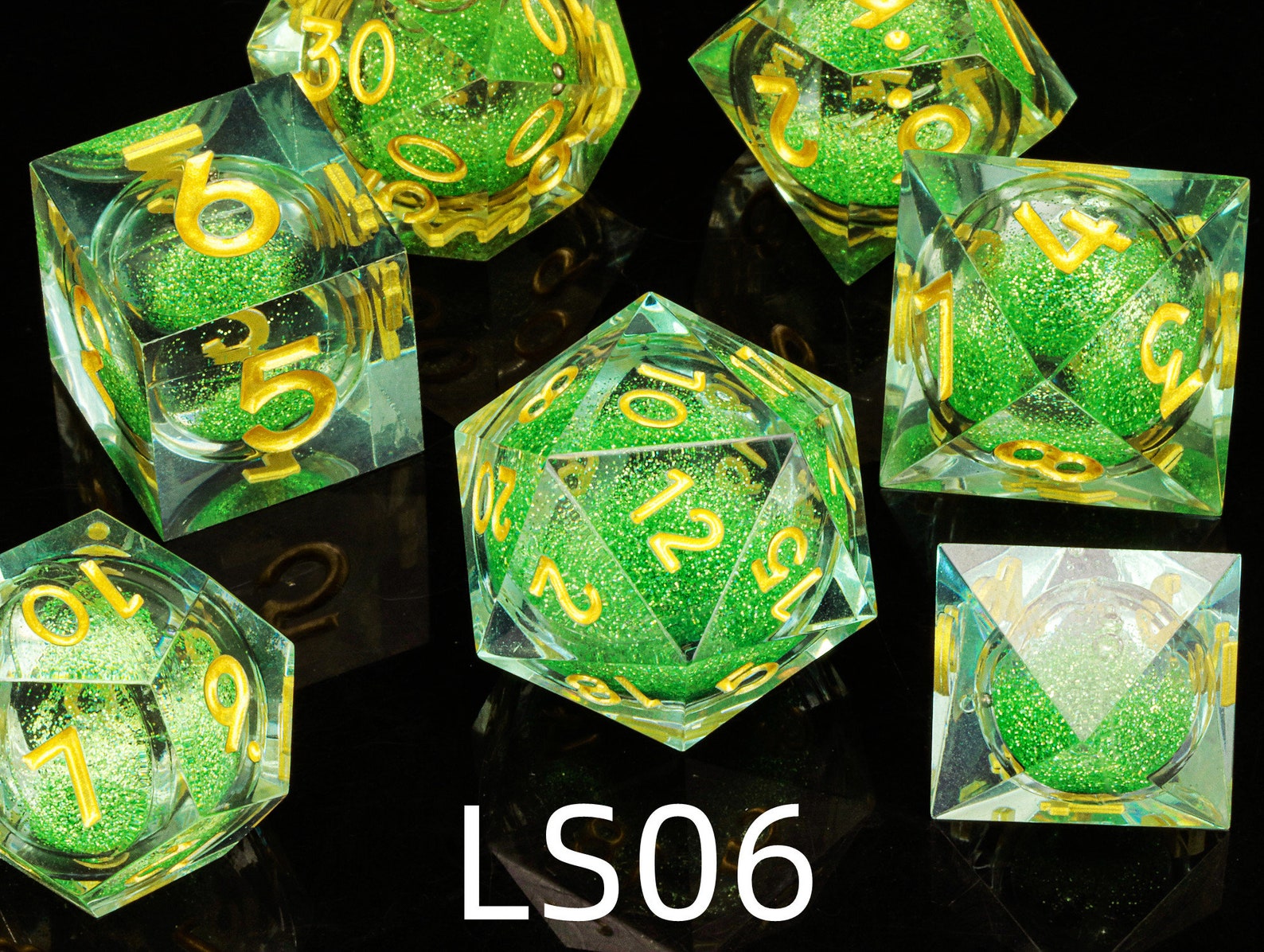 Liquid Core Dice Set for Role Playing Games / Full Resin Sharp Etsy