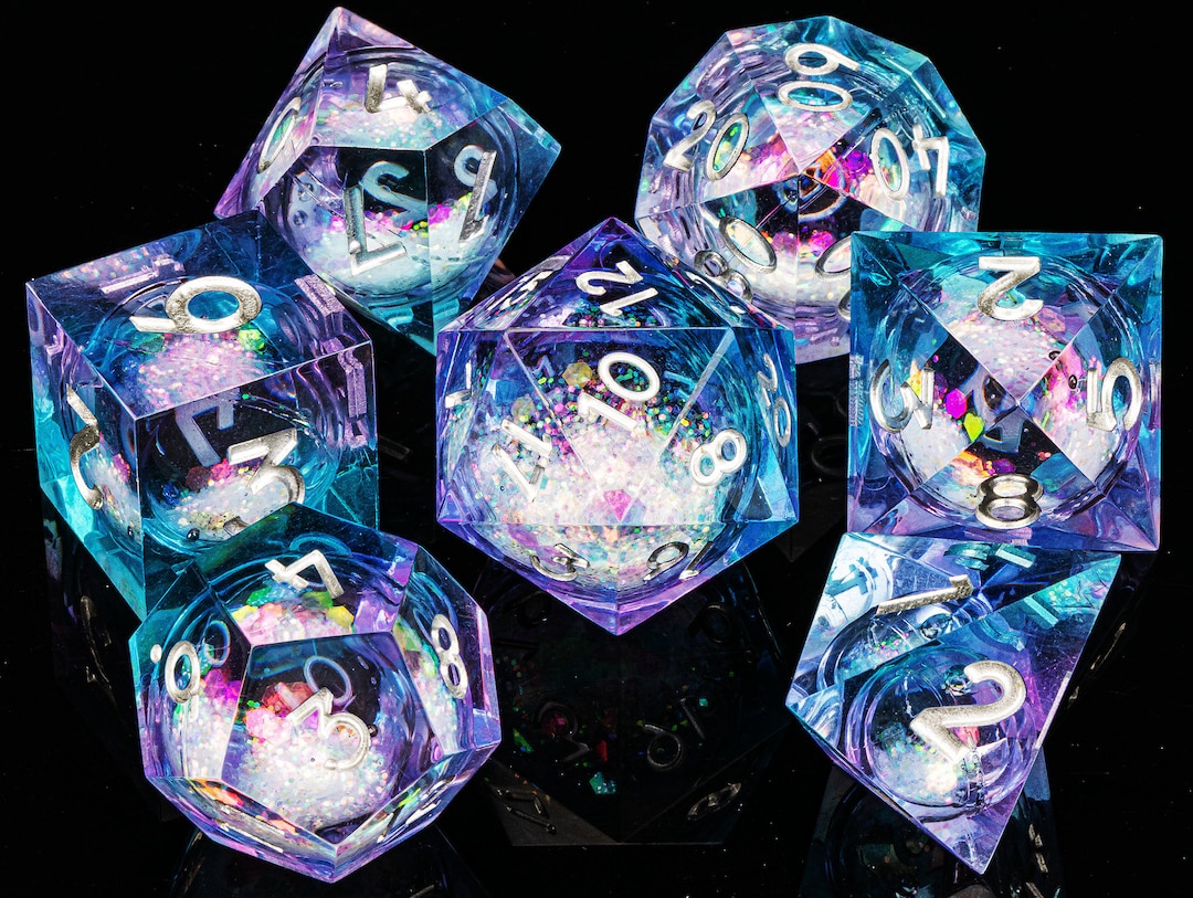 Dnd Dice Set Liquid Core for Role Playing Games / Liquid Core Dice Set