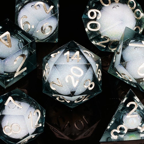 Liquid Core Dice Set for Role Playing Games / Full Resin Sharp Etsy