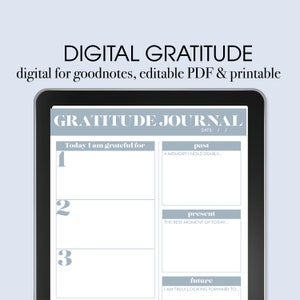 Digital Gratitude, Daily Gratitude Journal, Gratitude journal Printable, Digital Gratitude Journal for Goodnotes, 5 min Gratitude, digital