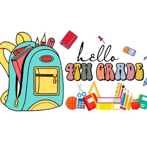 Hello Fourth Grade Shirt Svg, Back to School Svg Png, Vierte Klasse Lehrer Shirt Svg Png, 4. Klasse, Lehrer Geschenk, Geschenk für Lehrer