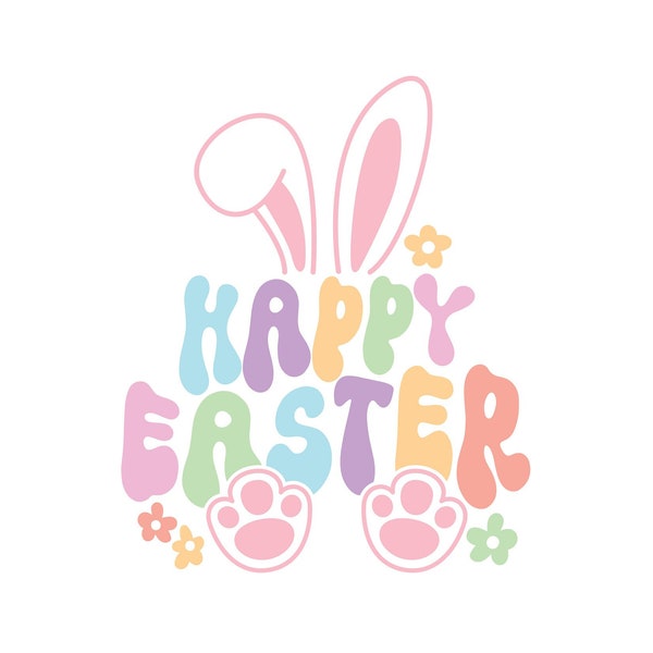 Retro Happy Easter Svg, Cute Bunny Svg, Easter Bunny Svg, Happy Easter Png, Bunny Svg, Retro Easter Png, Peeps Svg, Easter Shirt Svg, Cricut