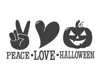 Peace Love Halloween SVG, Drôle de chemise d’Halloween Svg Png, Halloween Svg, Spooky SVG, Svg Fichiers pour Cricut, Sublimation Designs Téléchargements