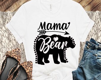 Mama Bear SVG, Mom To Be svg, Mommy SVG,  Happy Shirt Design, Bear Mama svg, Mom svg Sayings, Mothers Day svg, Cricut & Silhouette cut files