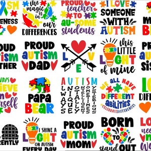 Autism SVG bundle, Autism quote svg, Autism awareness svg, Autism mom svg, Au-some svg, Puzzle Svg, Autism ribbon svg, Support Autism