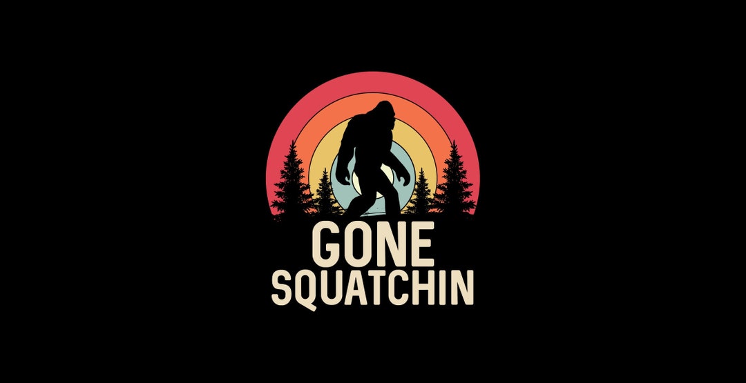Retro Gone Squatchin Svg, Forest Gone Squatching Svg, Walking Yeti